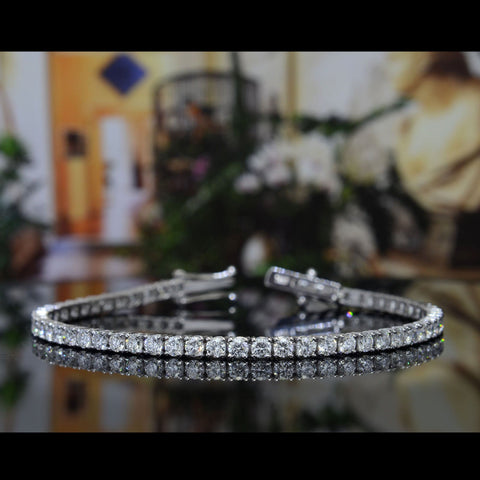 14k White Gold 8.94 Cttw Round Brilliant Cut Diamond Tennis Bracelet –  Exeter Jewelers